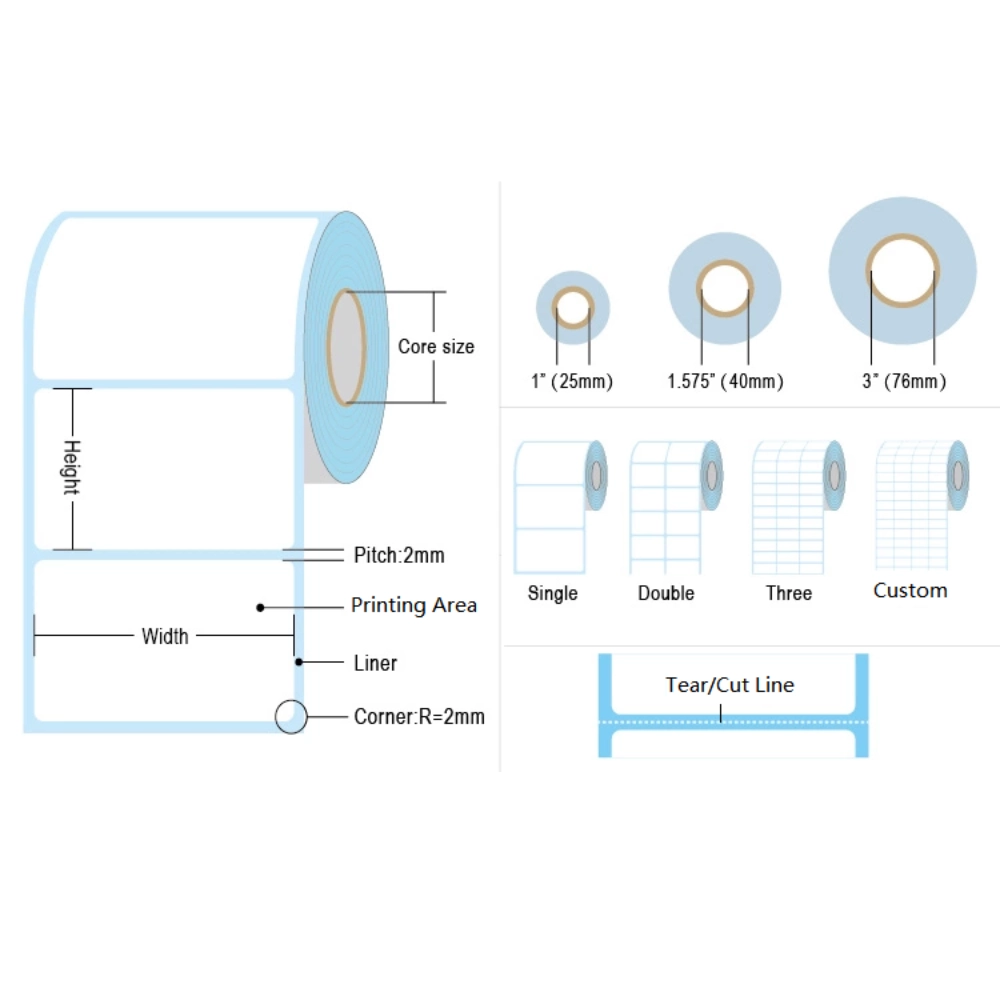 80mm rotolo di etichette termiche